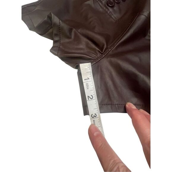 Women's Casual Faux Leather Shorts  Brown Sz L NWT - Picture 7 of 7